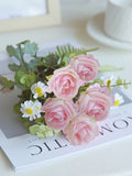 Artificial Silk Rose Bouquet for Wedding & Home Décor Artificial Flower Bouquet Babs Light Pink 1PC
