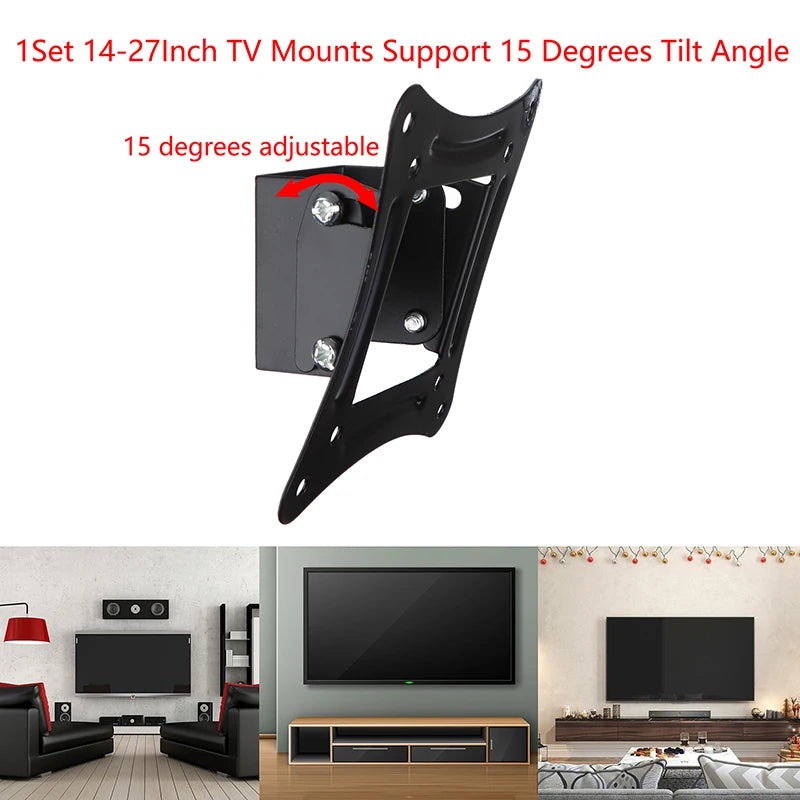 TV Wall Mount Bracket 14–24" LCD LED Monitor VESA 75/100mm TV Wall Mount Babs one size