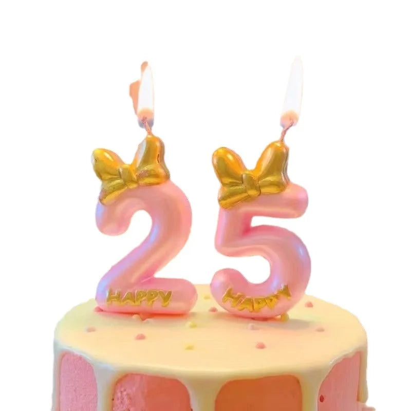 Pink Number Cake Topper Candles 0–9 | Girls Birthday Party Birthday Cake Candles Babs