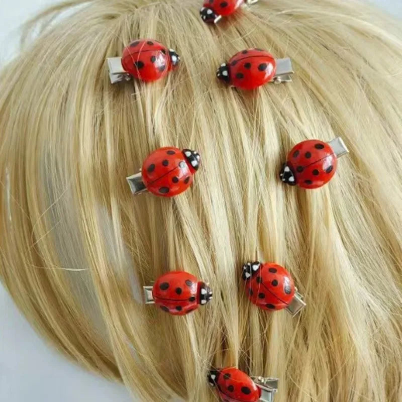 10-Piece Bee & Ladybug Mini Hair Clips – Cute Barrette Set Hair Clip Set Babs