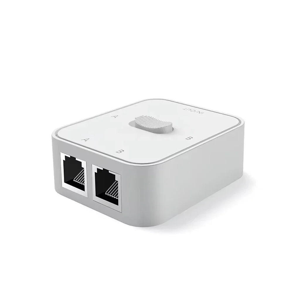 2-Port Gigabit RJ45 Network Switch 1000Mbps Plug & Play Network Switch Babs White
