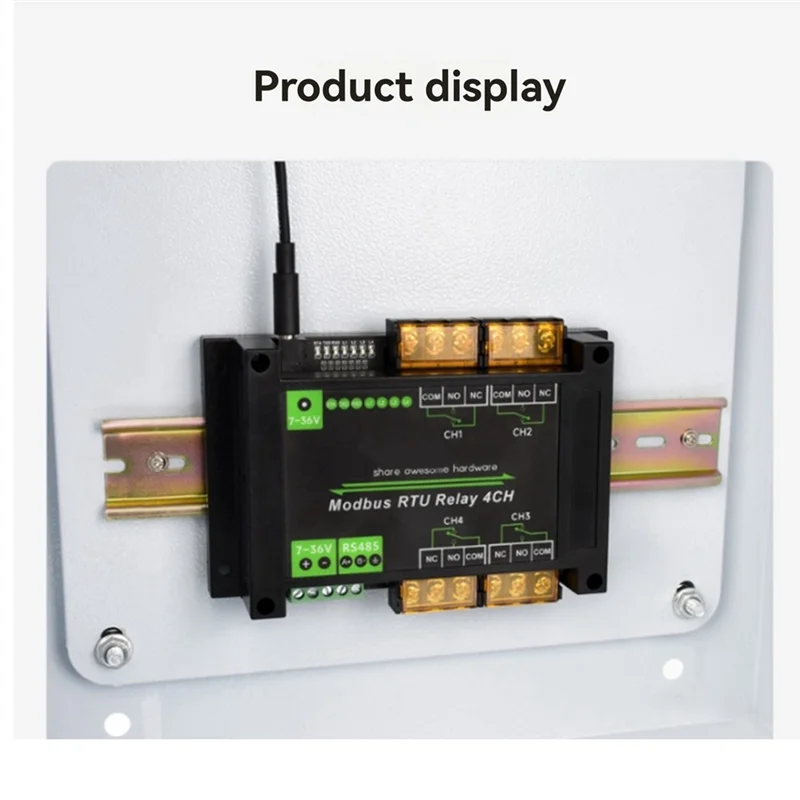 DIN Rail 4-Channel RS485 Relay Module – Modbus RTU Protocol Industrial Relay Module Babs