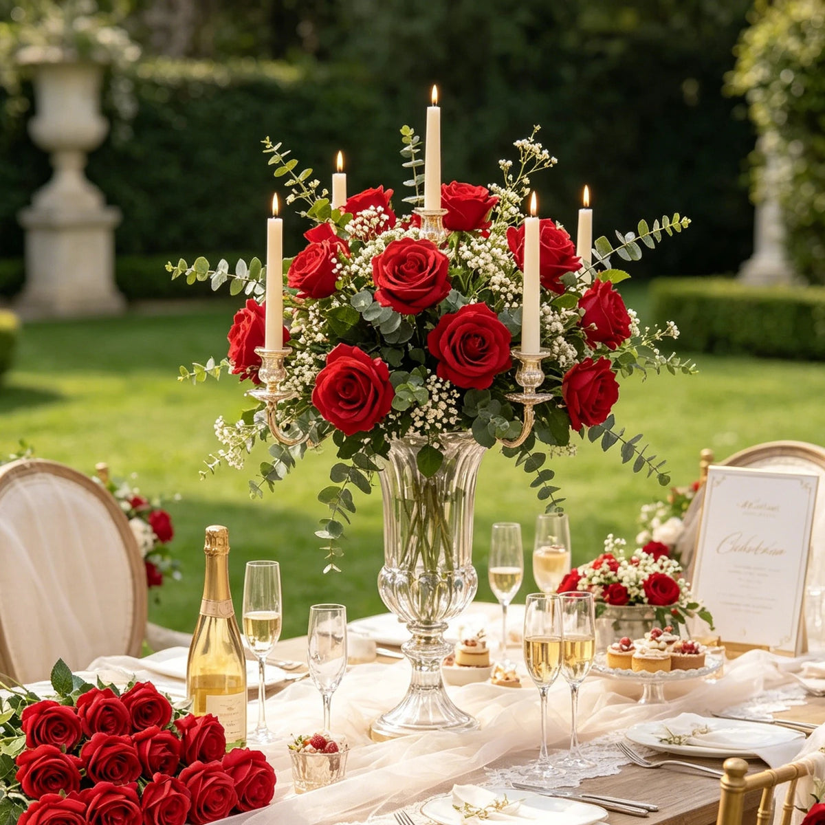 Artificial Silk Rose Bouquet – Wedding & Home Décor (5 or 15pc) Artificial Flower Bouquet Babs