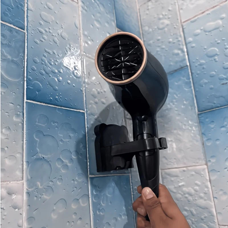 Wall Mounted Hair Dryer Holder – No-Drill Bathroom Rack Bathroom Storage Rack Babs