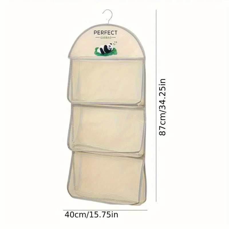 3-Pocket Hanging Closet Organizer with Hook | Mesh Storage Bag Closet Storage Organizer Babs