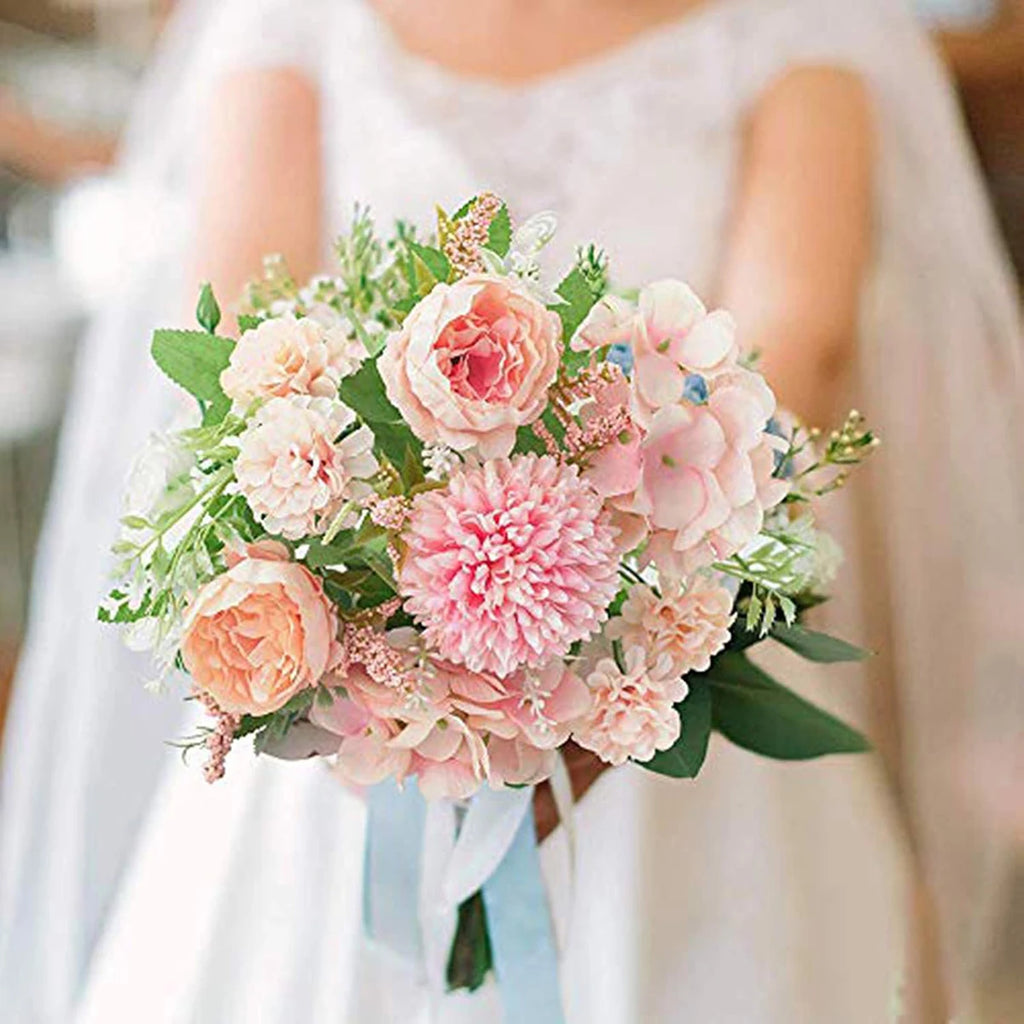 Artificial Silk Peony Hydrangea Bouquet – Home & Wedding Decor Artificial Flower Bouquet Babs