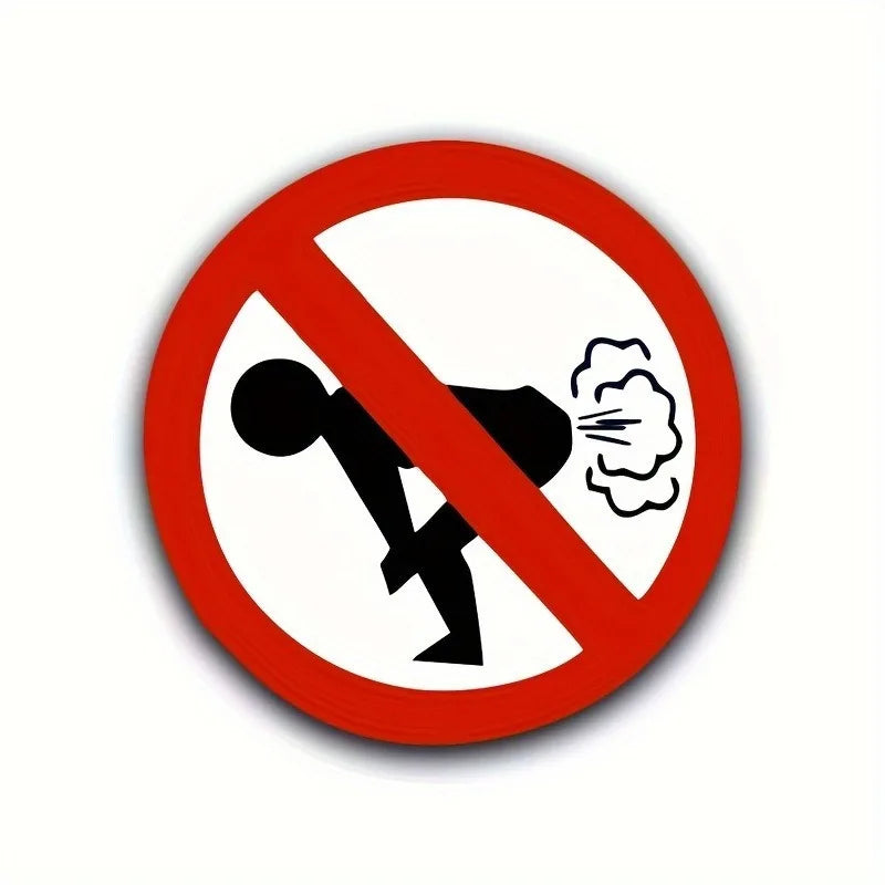 2pcs Funny "No Farting" Round Novelty Humor Stickers Novelty Sticker Set Babs