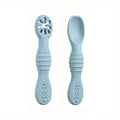 2pcs Food Grade Baby Feeding Spoons – Safe Tableware Set Baby Feeding Spoon Babs blue-2pcs