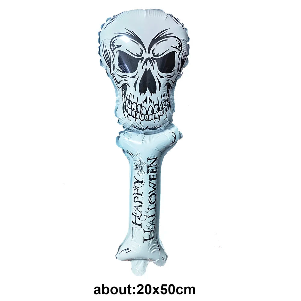 Halloween Handheld Foil Balloons – Pumpkin Ghost Skeleton 1/5/10Pc Halloween Foil Balloons Babs A-10 As pictures show 1pcs