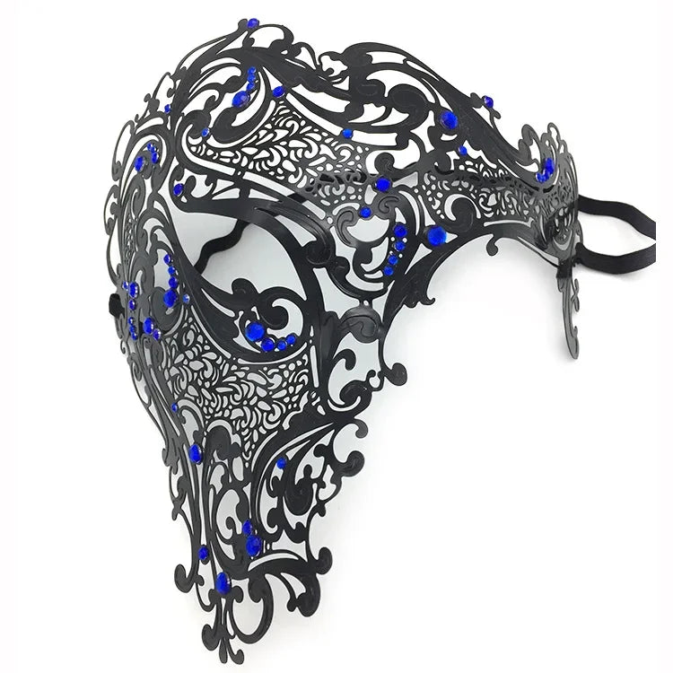 Luxury Metal Venetian Masquerade Mask – Unisex Costume Masquerade Mask Babs black 3