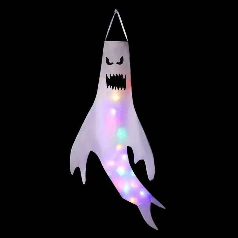 Halloween LED Hanging Ghost Wind Sock Decor – Outdoor & Party Halloween Hanging Decor Babs Devil 10PCS