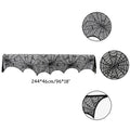 Halloween Lace Spider Web Skull Tablecloth & Mantel Scarf Halloween Table Decoration Babs StyleD
