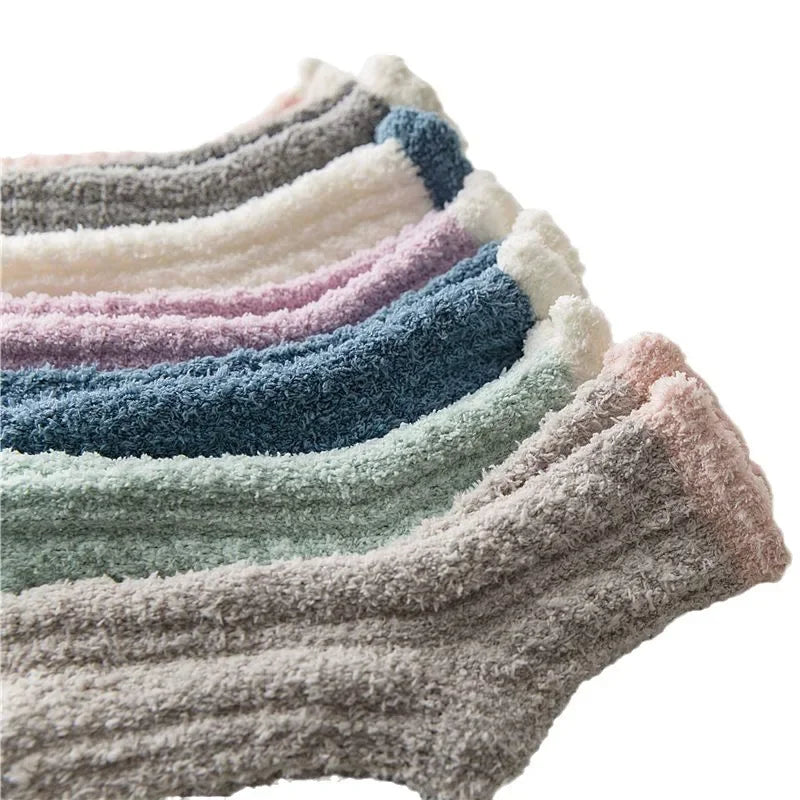 Women's Coral Fleece Thermal Socks – Non-Slip Winter Booties Thermal Fleece Socks Babs