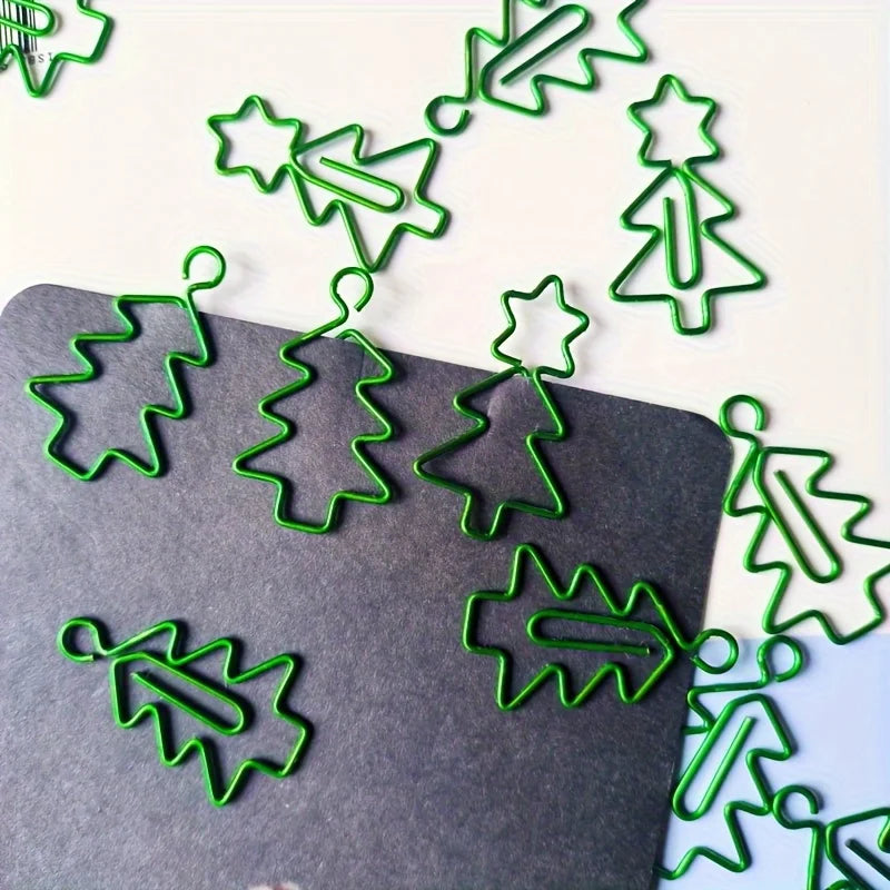 Christmas Tree Paper Clips – Festive Iron Binder Clips Novelty Paper Clips Babs