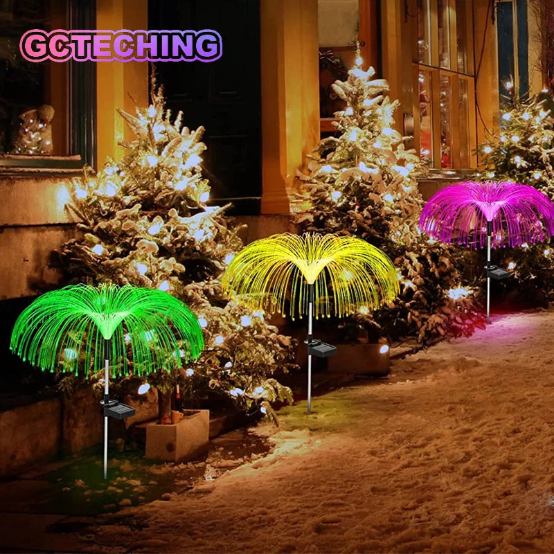 Solar Fiber Jellyfish Garden Stake Light – Color-Changing LED Lawn Solar Garden Stake Light Babs
