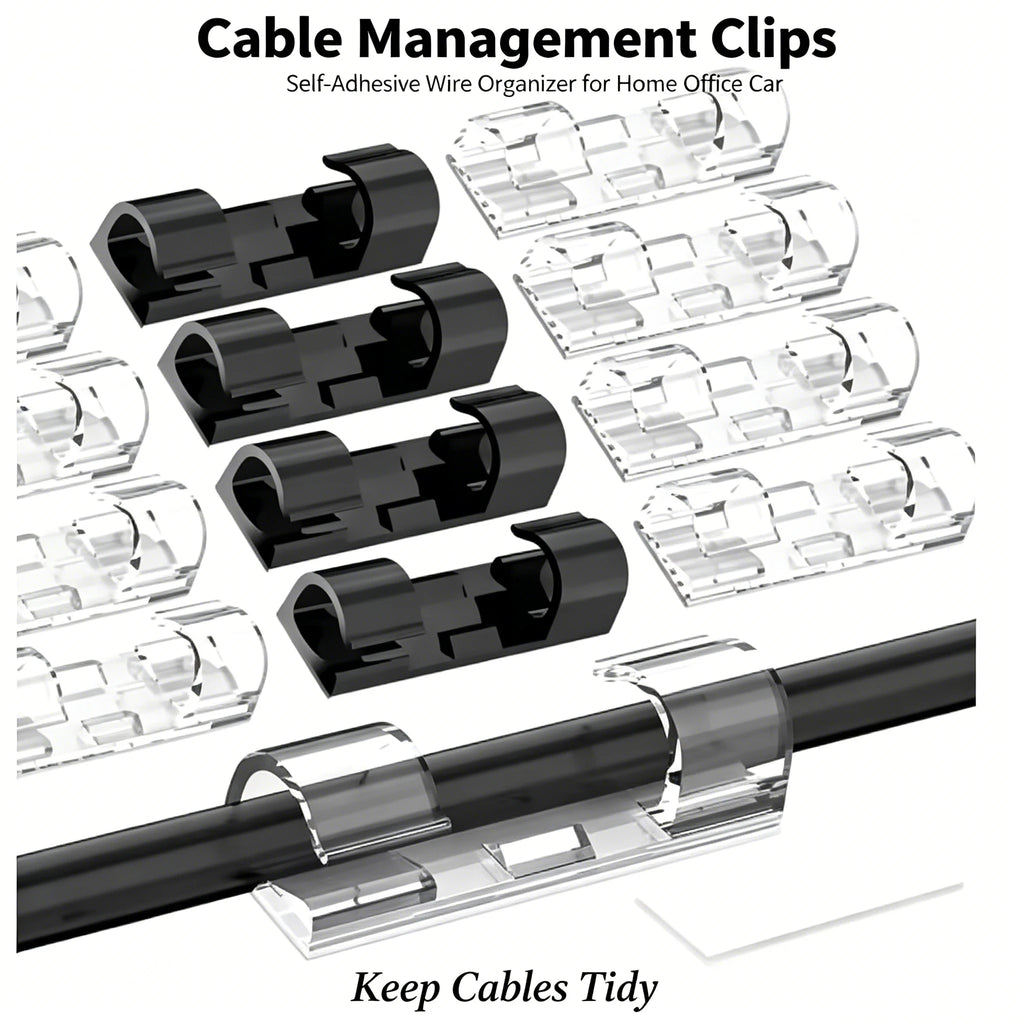 ABS Cable Organizer Clips – Desktop Cord & Wire Manager Cable Organizer Clips Babs
