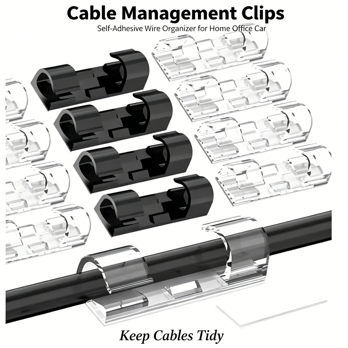 ABS Cable Organizer Clips – Desktop Cord & Wire Manager Cable Organizer Clips Babs