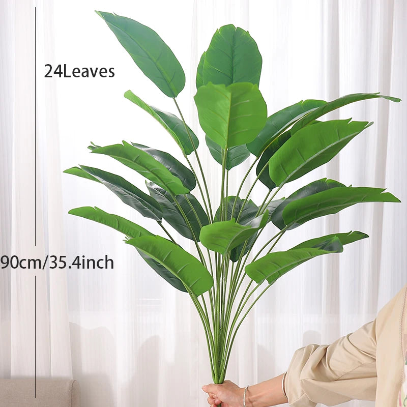 Large Artificial Tropical Palm & Monstera Leaves | Home Decor Artificial Tropical Plant Babs 90cm 24leaves