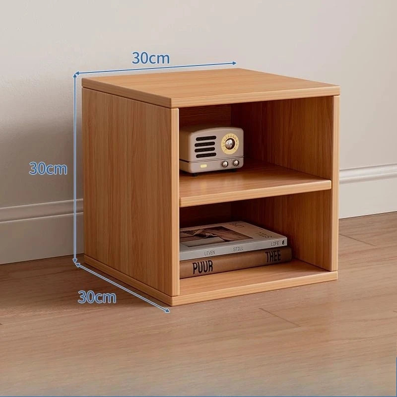 Modern Nordic Cube Bookcase with Storage Cabinet – 30cm Cube Bookcase Babs Log Double Layer