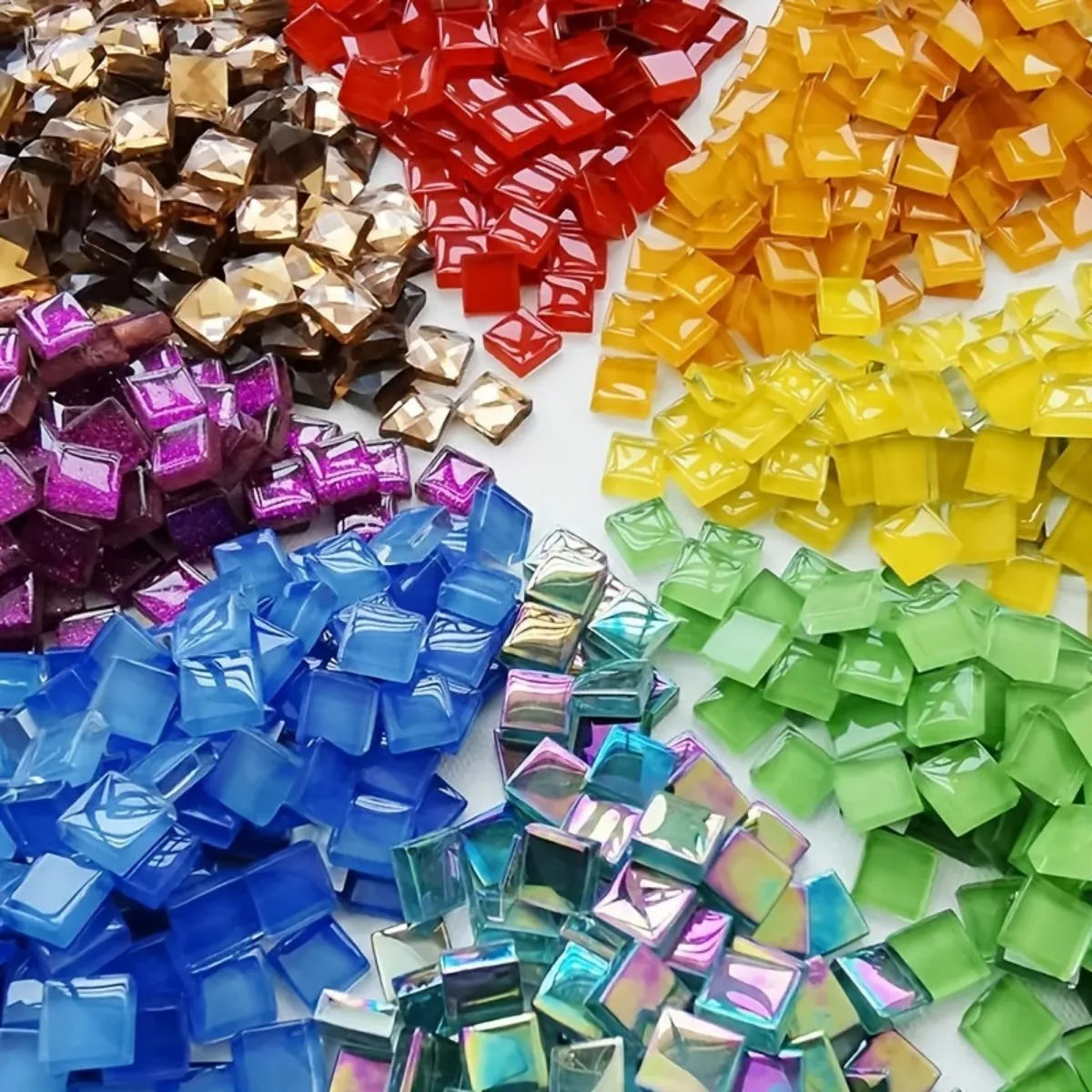 450pcs Crystal Glass Mosaic Tiles – DIY Glitter Craft Supplies Glass Mosaic Tiles Babs