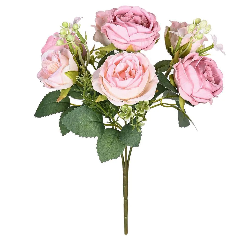 Artificial Silk Rose Bouquet for Wedding & Home Decor Artificial Flower Bouquet Babs color 7 1 pc