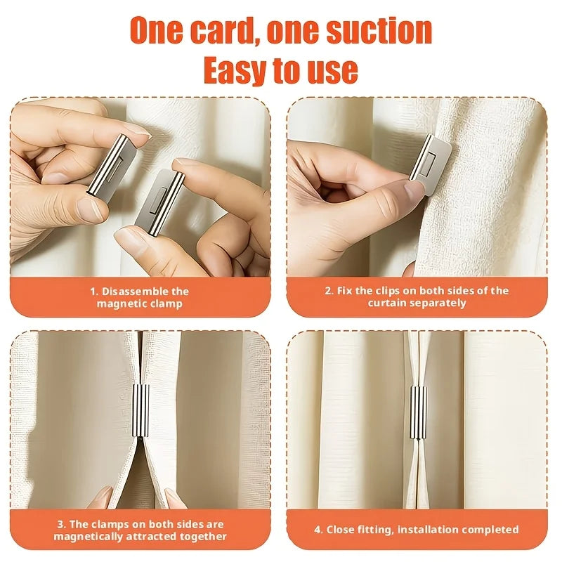 Magnetic Curtain Buckles – Shading Closure Clips (1 or 3 Pairs) Curtain Buckle Clips Babs