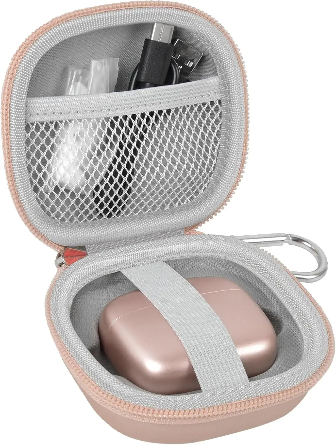 Earbuds Case for TAGRY X08 & Btootos Headphones – Hard Shell Earbuds Carrying Case Babs Rose Gold