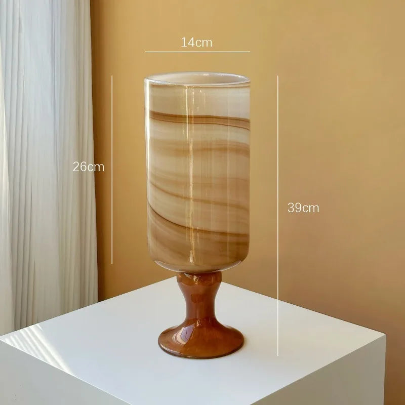 Glazed Glass Decorative Vase – Modern Luxury Home Décor Decorative Glass Vase Babs Brown