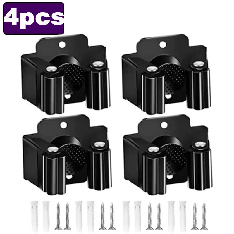 Stainless Steel Wall Mop & Broom Holder Clips | 1–4 Pack Wall Tool Holder Babs A-4pcs