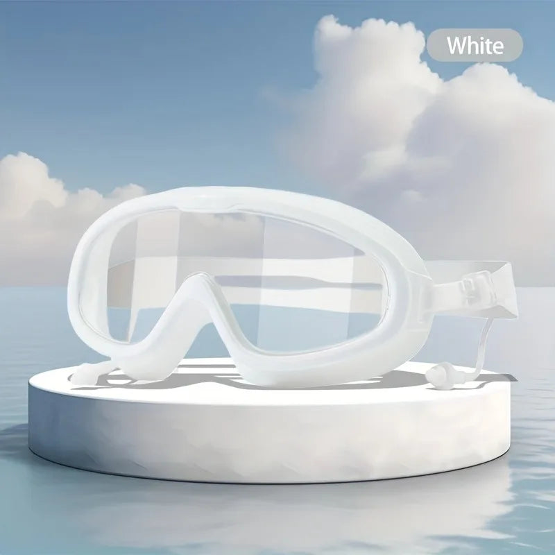 Wide View Anti-Fog Swim Goggles with Ear Plugs – Adults Swim Goggles Babs