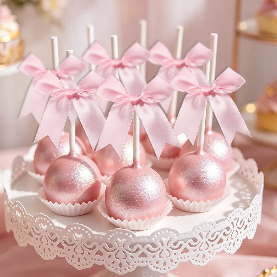 50Pcs Satin Ribbon Bows – Gift Wrapping & Party Decoration Decorative Ribbon Bows Babs