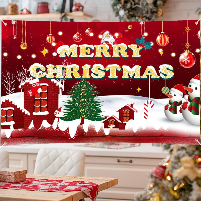 Christmas Photo Backdrop & Banner – Xmas Home Décor 2024–2025 Christmas Backdrop Banner Babs