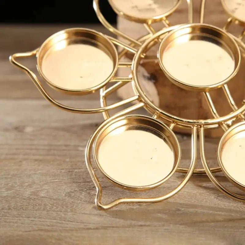Gold Lotus Metal Candlestick Holder | Buddhist Butter Lamp Candle Holder Babs