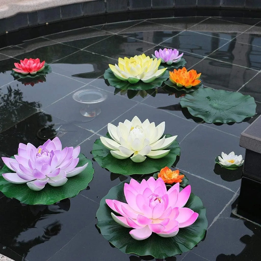 3/5Pcs Artificial Floating Foam Lotus Water Lily Pond Decor Artificial Floating Flowers Babs