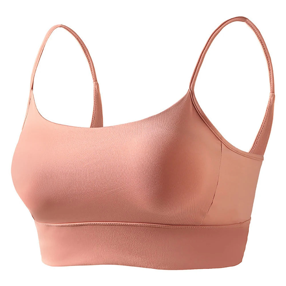 Women's Low Back Padded Sports Bra – Wireless Yoga Bralette Sports Bra Babs Dark Pink L