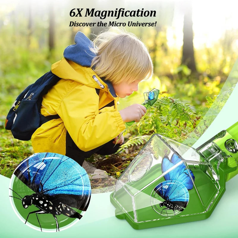 Kids Bug Catcher with 6X Magnifier – Portable Insect Observer Box Kids Bug Catcher Babs