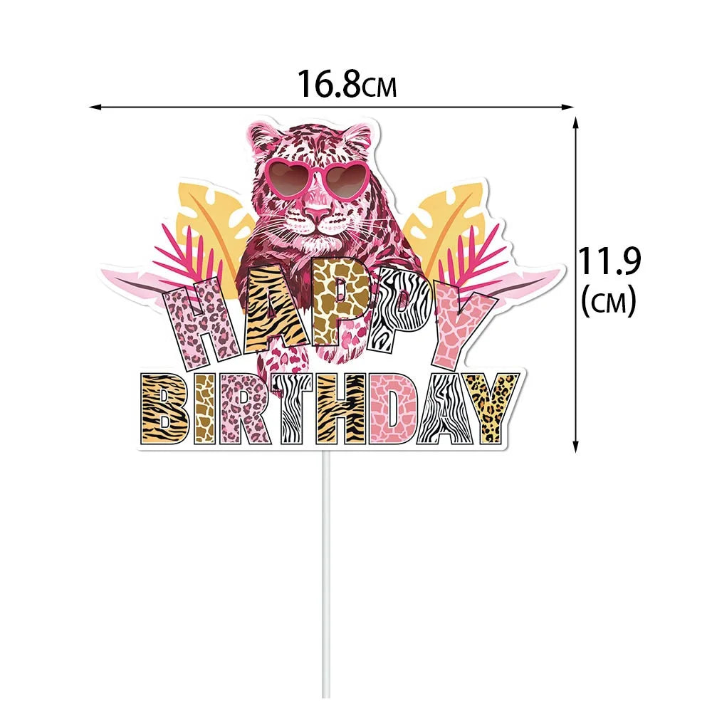 Pink Leopard Print 18th Birthday Party Decor – Balloons & Banner Party Decoration Set Babs light green as show