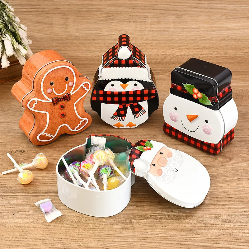 Christmas Gingerbread Iron Candy Gift Box – Xmas Home Decor Holiday Gift Box Babs