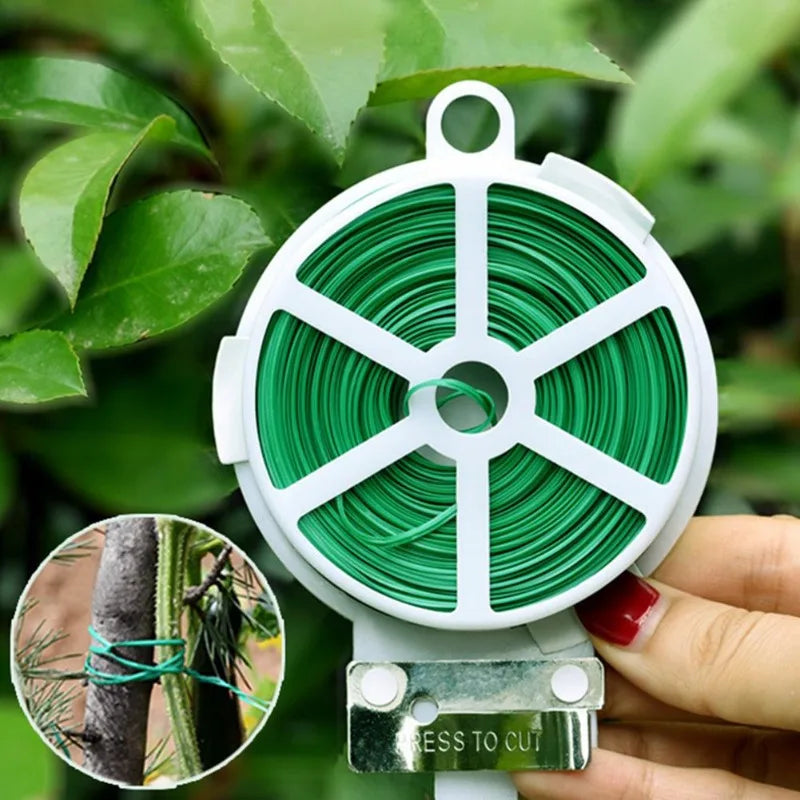 Green Garden Wire Ties Roll – Plant Support Straps 20–100M Garden Wire Ties Babs