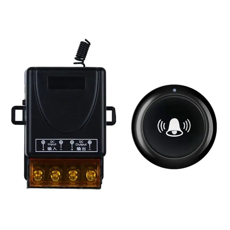 433MHz Wireless Remote Switch 30A Relay DC 12V–48V Kit Wireless Relay Switch Babs Black
