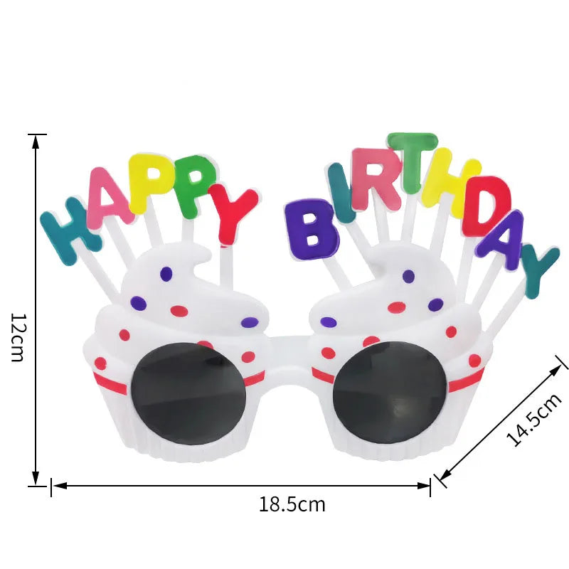 Funny Birthday Sunglasses Photo Props – Novelty Party Glasses Novelty Party Props Babs white