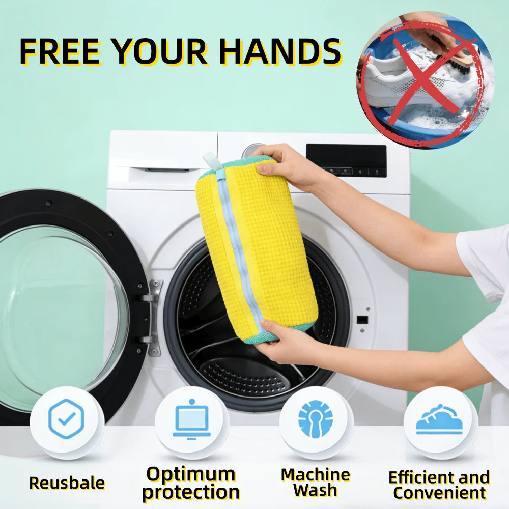 Shoe Washing Bag with Brush – Machine Wash Shoe Protector Shoe Laundry Bag Babs
