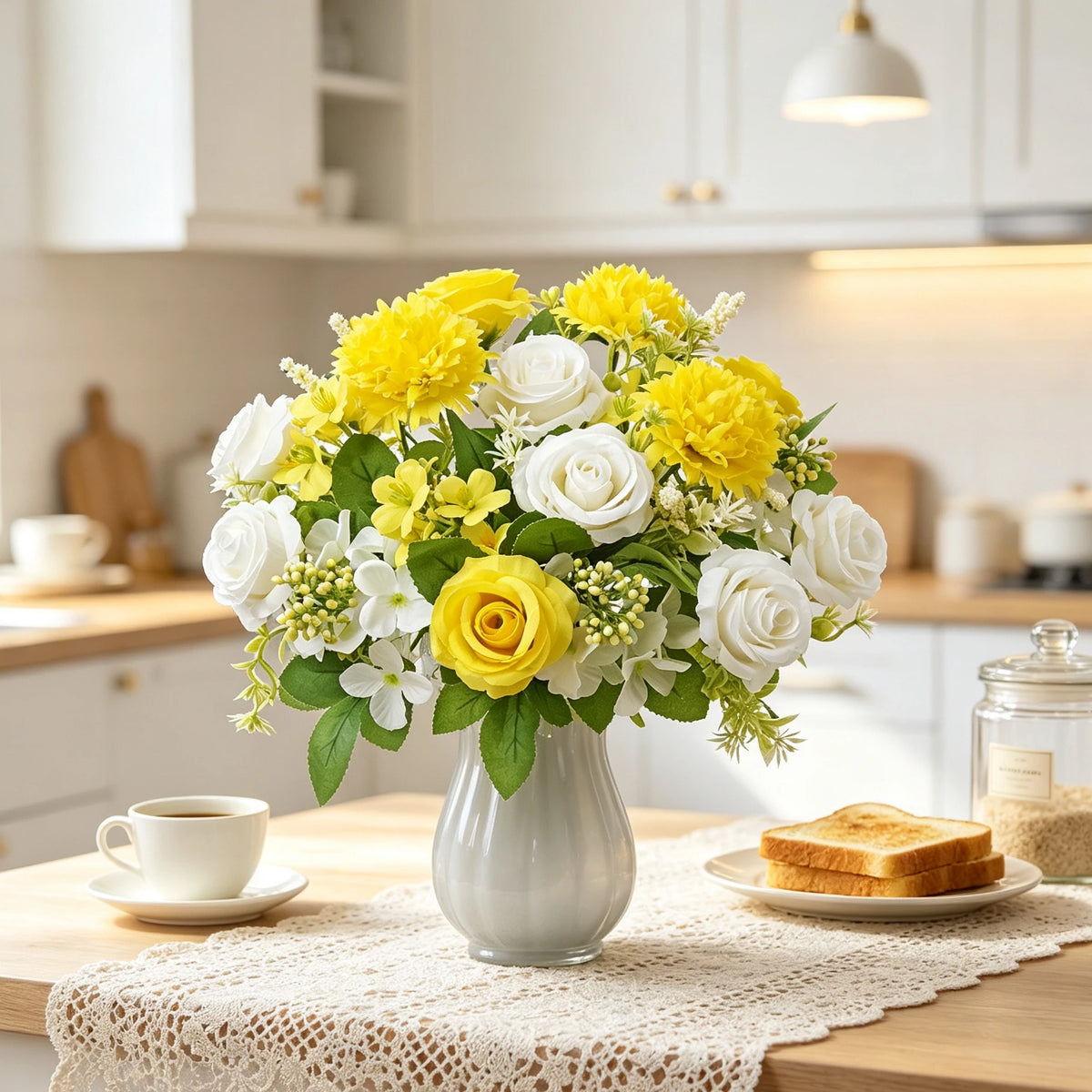 Artificial Silk Hydrangea & Rose Bouquet 2/4pcs – Home Decor Artificial Flower Bouquet Babs