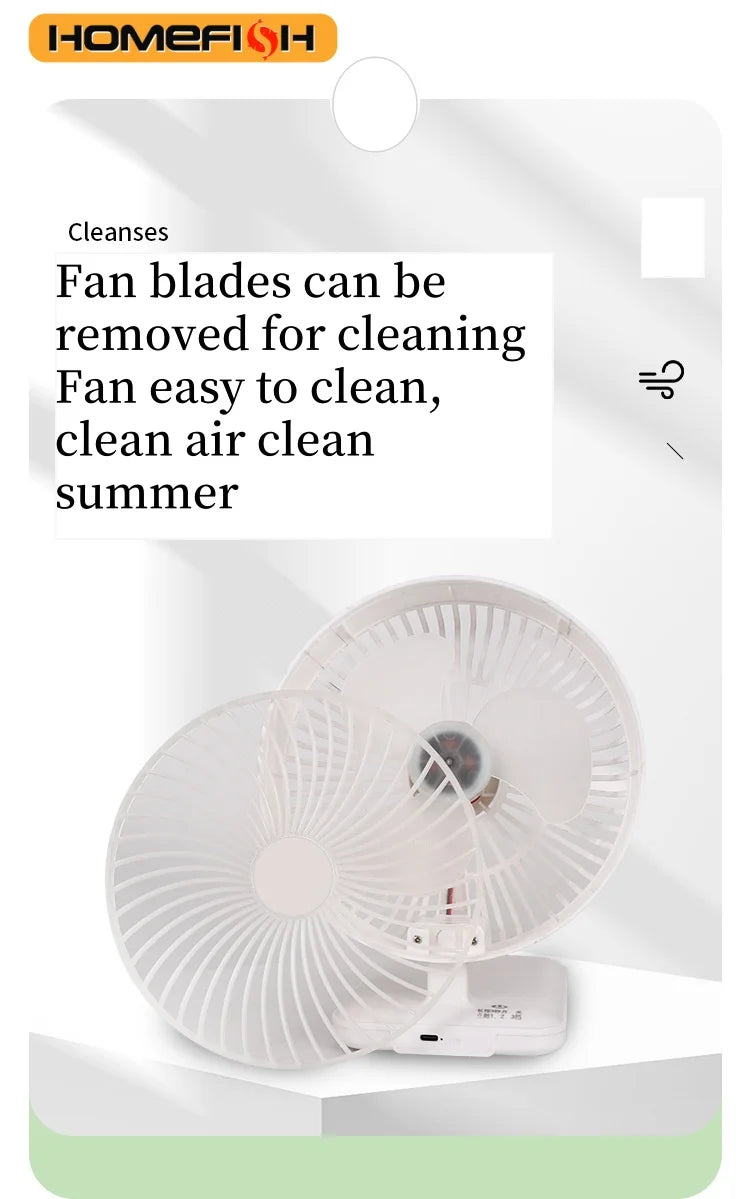 Foldable USB Electric Fan – Silent Touch Control, 6-8H Battery Portable Folding Fan Babs