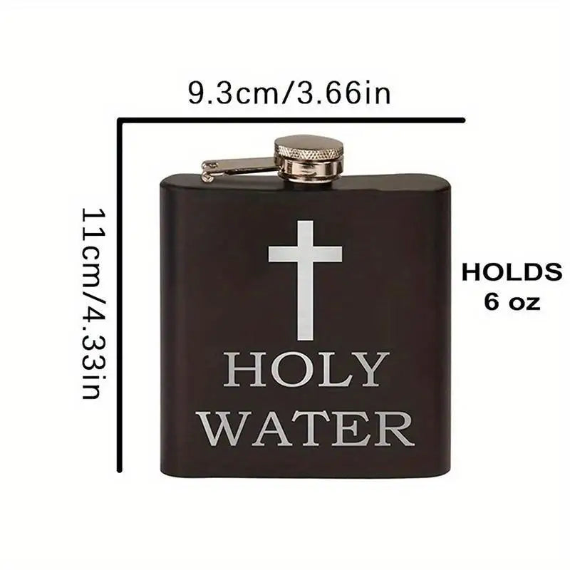 168ML Black Stainless Steel Hip Flask – Cross Pattern Screw Cap Stainless Steel Hip Flask Babs