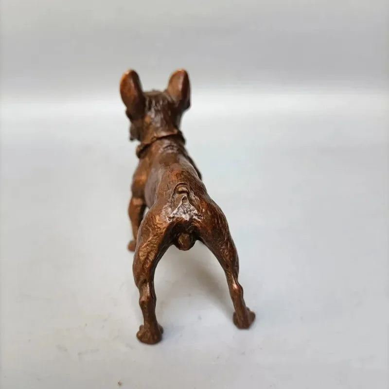 Handmade Metal Bulldog Figurine – Retro Desk Ornament Statue Decorative Figurine Babs