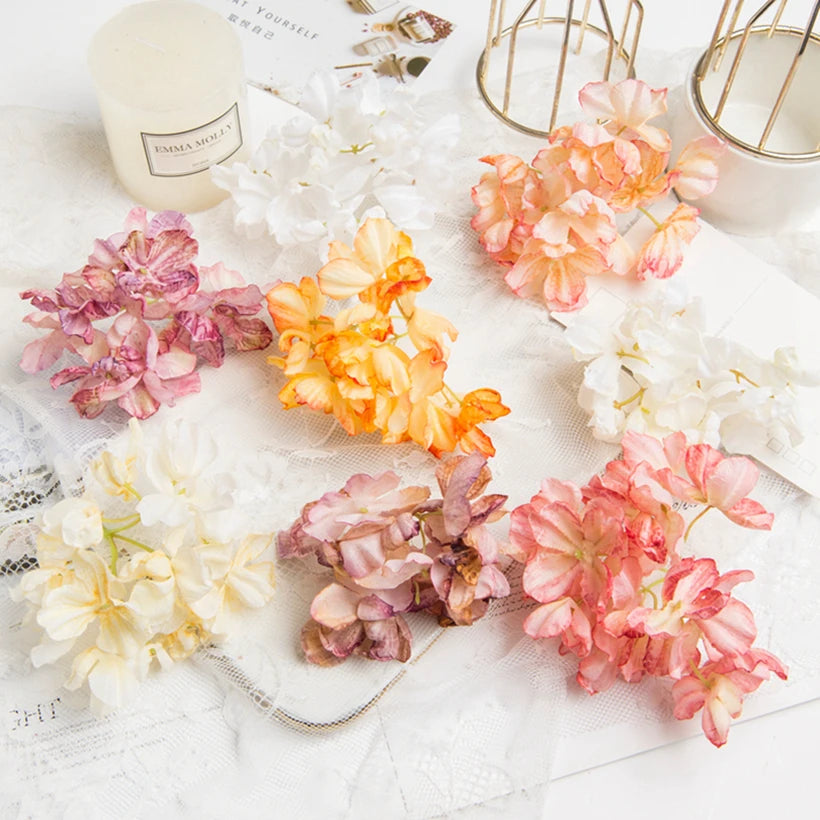 10 Artificial Silk Hydrangea Heads – DIY Wedding Floral Decor Artificial Silk Flowers Babs