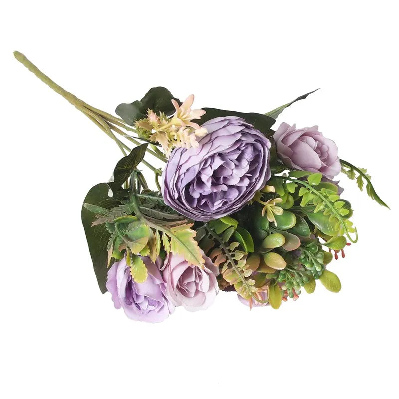 Silk Peony Artificial Flowers – Bridal Bouquet & Home Decor Artificial Flowers Babs PURPLE 1 pc