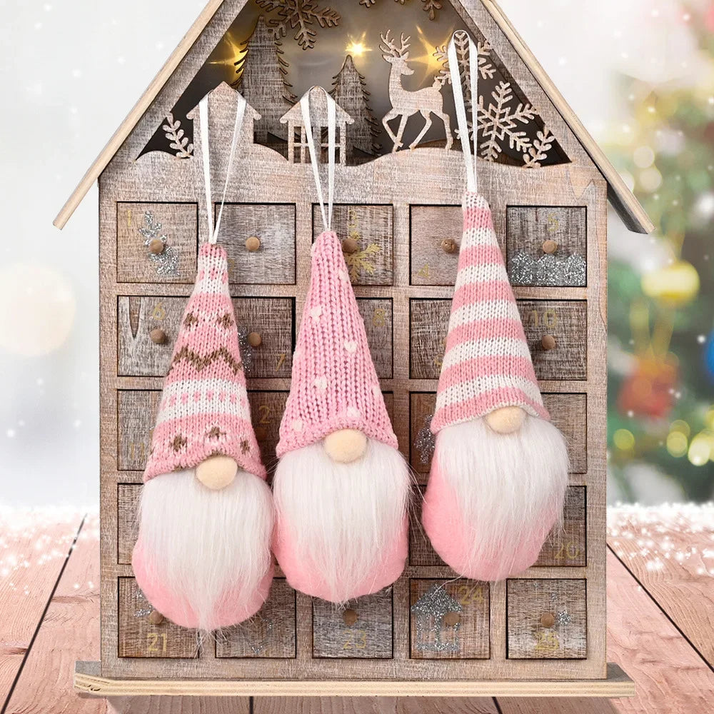 Christmas Gnome Elf Doll Pendants – Xmas Tree Ornaments 3/4 Pcs Christmas Tree Ornament Babs