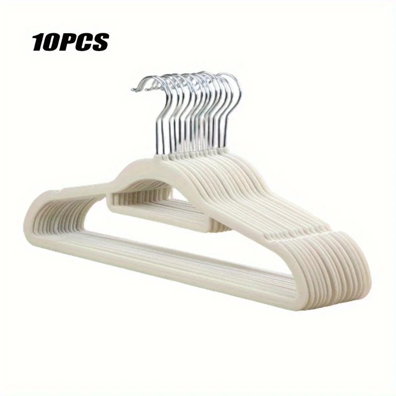 10-Pack Premium Velvet Hangers – 360° Hook & Tie Bar Velvet Clothes Hangers Babs Beige